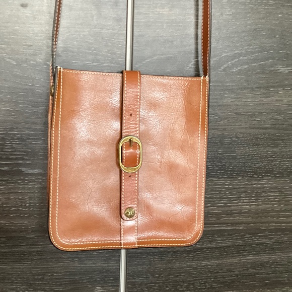 Like New Patricia Nash Cognac Leather Crossbody Bag - Picture 2 of 16